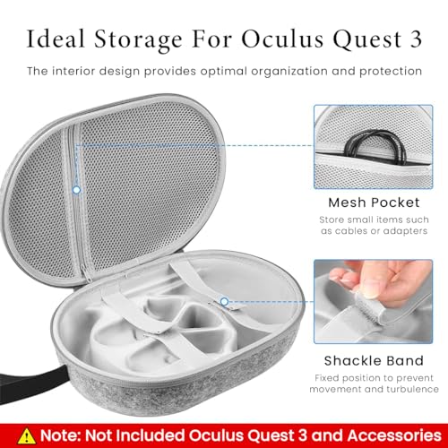 ZORBES® Carry Bag for Oculus Quest 3 Anti-Scratch Travel Case for Accessories Handle with Handstrap VR Gaming Headset 3 PCS ZORBES® Carry Bag for Oculus Quest 3 Anti-Scratch Travel Case for Accessories Handle with Handstrap VR Gaming Headset 3 PCS